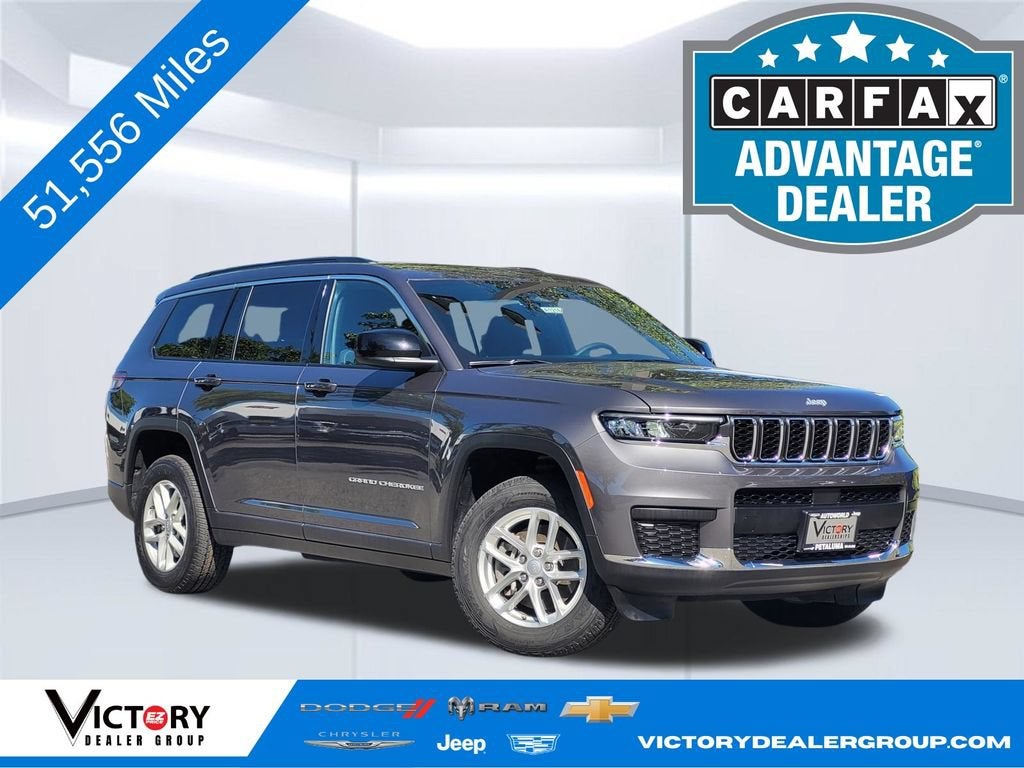 2024 Jeep Grand Cherokee L Laredo X in Baltic Gray Metallic Clearcoat — front three-quarter view
