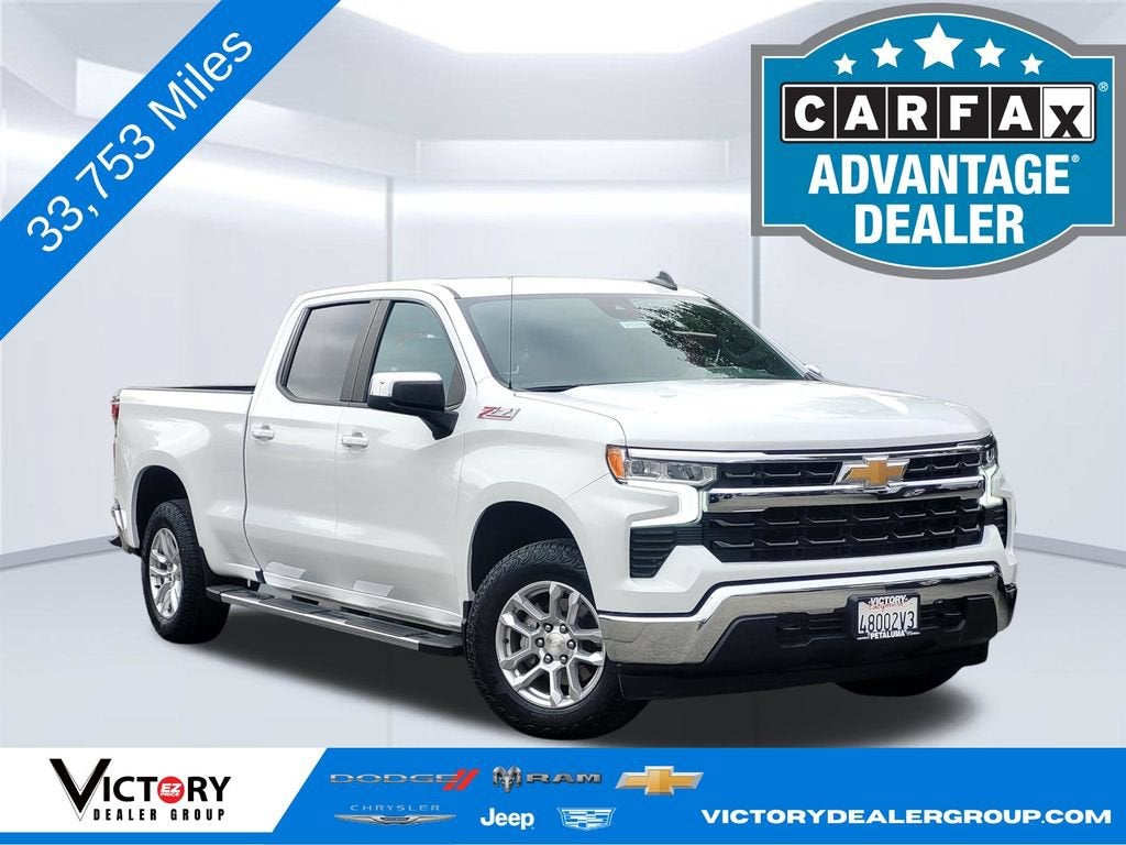 2022 Chevrolet Silverado 1500 LT in Summit White — front three-quarter view