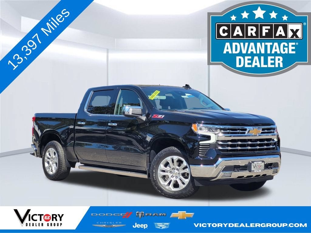 2025 Chevrolet Silverado 1500 LTZ in Black — front three-quarter view