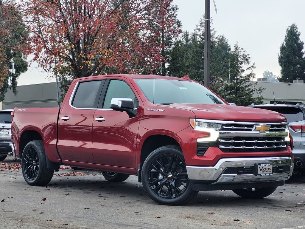 2026 Chevrolet Silverado 1500 LTZ in Radiant Red Tintcoat — front three-quarter view