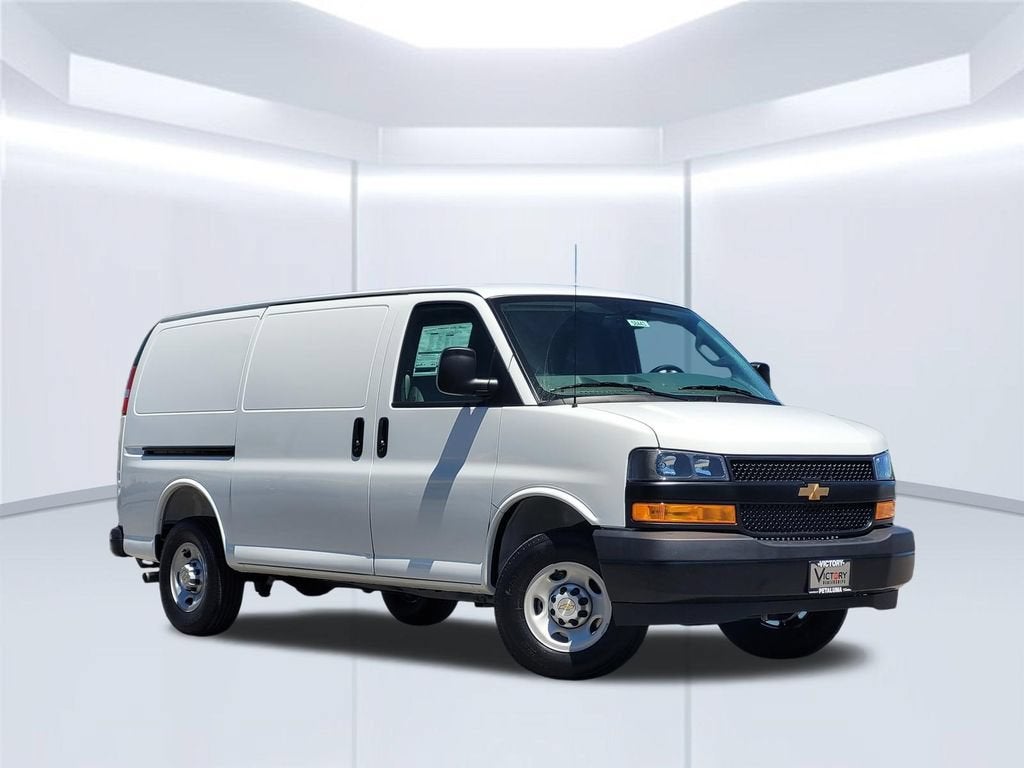2026 Chevrolet Express Cargo WT in Summit White — front three-quarter view