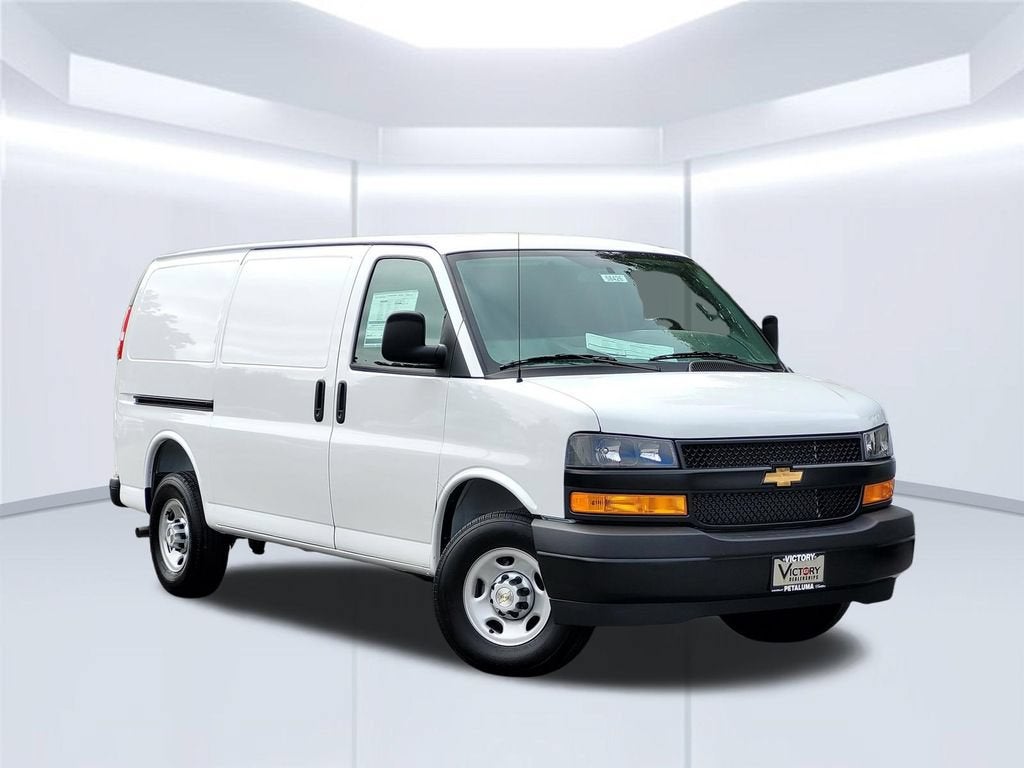 2026 Chevrolet Express Cargo WT in Summit White — front three-quarter view