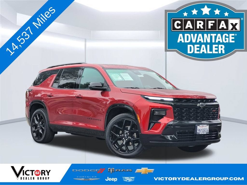 2024 Chevrolet Traverse RS in Radiant Red Tintcoat — front three-quarter view