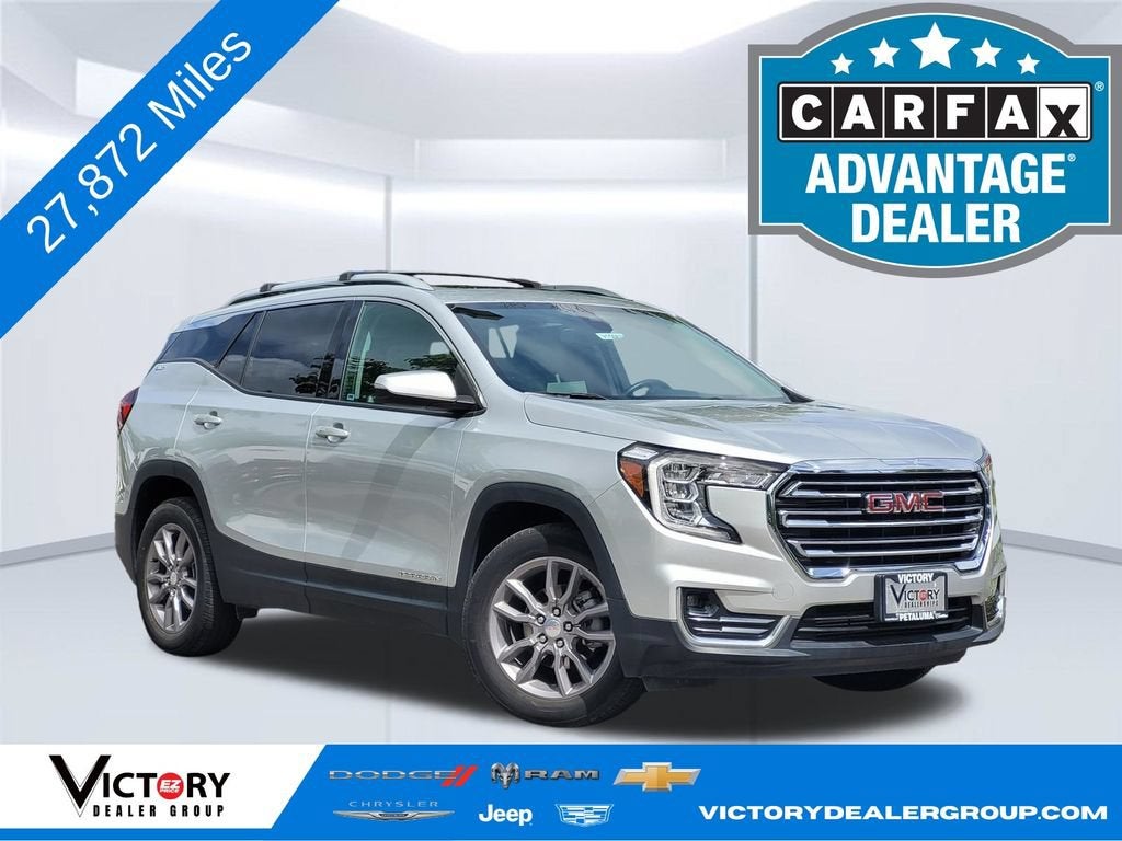 2022 GMC Terrain SLT in Quicksilver Metallic — front three-quarter view