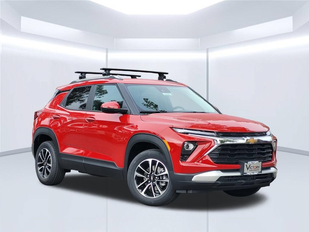 2026 Chevrolet Trailblazer LT in Apex Red — front three-quarter view
